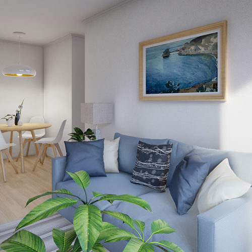 Living-Comedor-Proyecto habitacional de subsidio Serviu, Condominio Javiera Carrera, Temuco