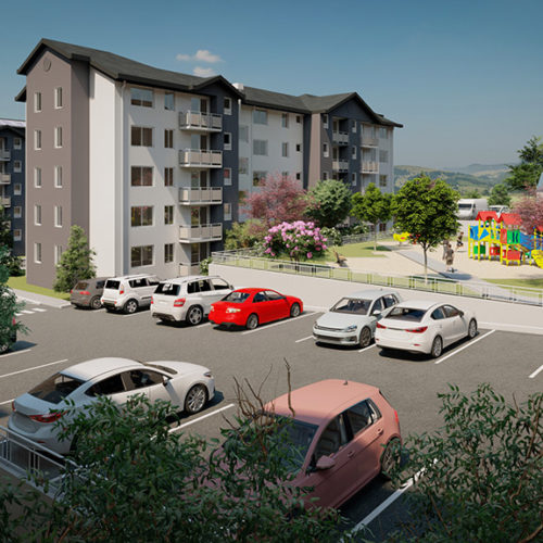 Estacionamientos - Proyecto habitacional de subsidio Serviu, Condominio Javiera Carrera, Temuco