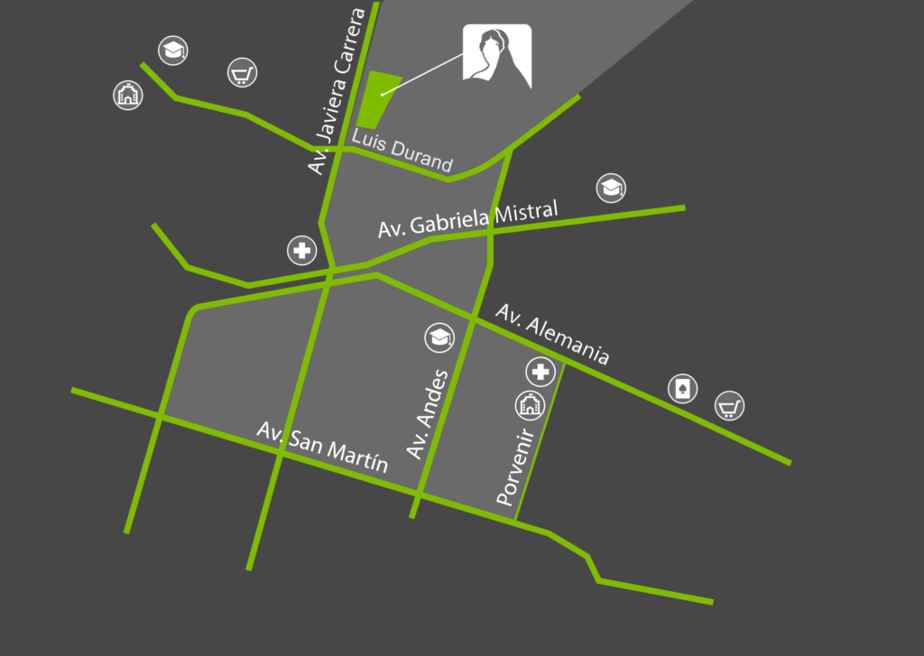 Plano ubicación Proyecto habitacional de subsidio Serviu, Condominio Javiera Carrera, Temuco